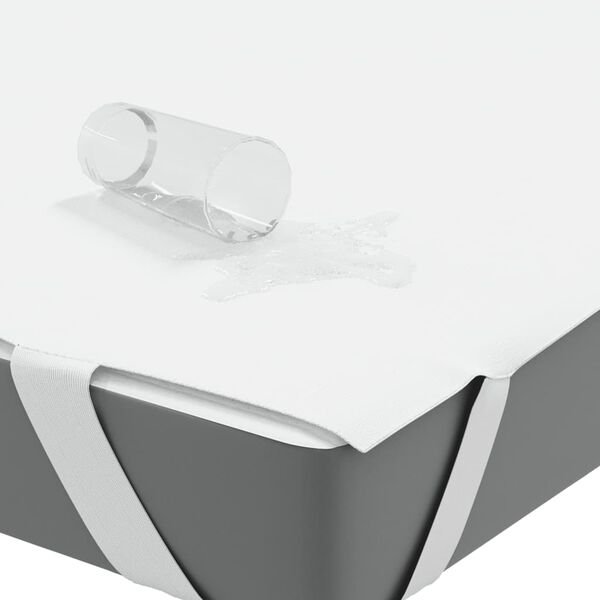 vidaXL Coprimaterasso Bianco 90x200 cm Impermeabile