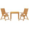 vidaXL Set da Pranzo per Giardino 3 pz 85x85x74 cm in Legno Massello di Acacia