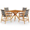 vidaXL Set Mobili da Pranzo per Giardino 5 pz Legno Massello di Acacia
