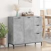 vidaXL Credenza Grigio cemento 89,5 x 33 x 82 cm Legno multistrato