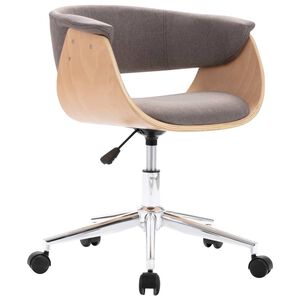 vidaXL Sedia da Ufficio Girevole Talpa in Legno Piegato e Tessuto
