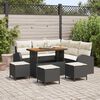 vidaXL Set Divano da Giardino con cuscino 9 pcs Nero Poly Rattan