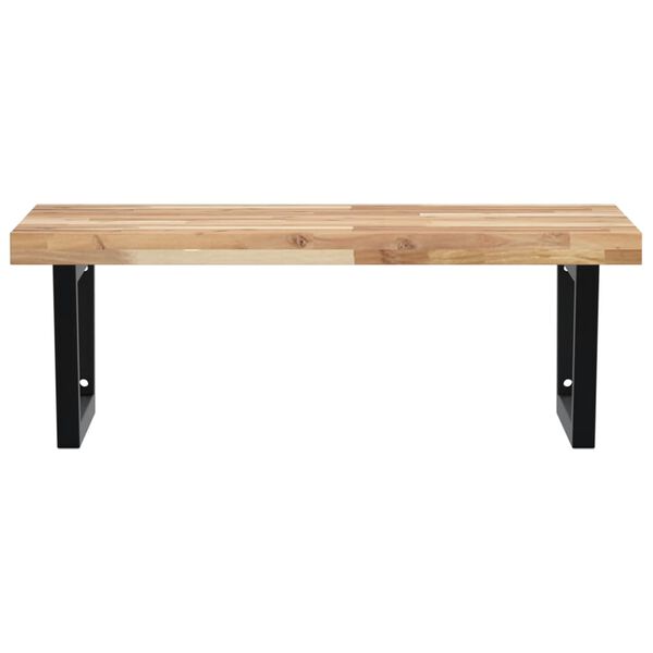 vidaXL Ripiano a Parete per Lavabo in Acciaio e Massello di Acacia