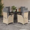vidaXL Set Pranzo da Giardino 5 pz con Cuscini Beige Misto Polyrattan