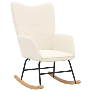 vidaXL Sedia a dondolo Crema Tessuto Sherpa