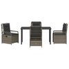 vidaXL Set da Pranzo per Giardino 5 pcs Grigio polyrattan