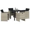 vidaXL Set da Pranzo per Giardino 5 pcs Grigio chiaro polyrattan