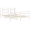 vidaXL Giroletto con Testiera Bianco 160x200 cm Legno Massello