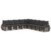 vidaXL Set Divano da Giardino 9 pcs Grigio e Grigio Scuro polyrattan