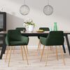 vidaXL Sedie da Pranzo 4 pz Verde Scuro in Velluto
