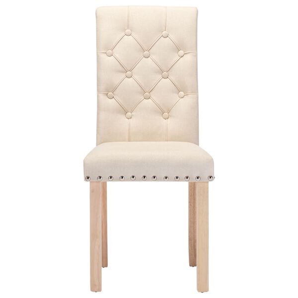 vidaXL Sedie da Pranzo 4 pz Crema in Tessuto