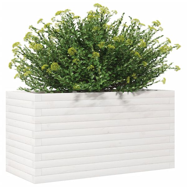 vidaXL Fioriera da Giardino Bianca 90x40x45,5cm Legno Massello di Pino