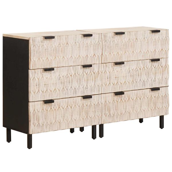 vidaXL Credenza Finitura Bianco Lavato Legno di mango massello