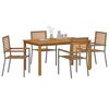 vidaXL Set da Pranzo per Giardino 5 pcs Grigio Poly Rattan