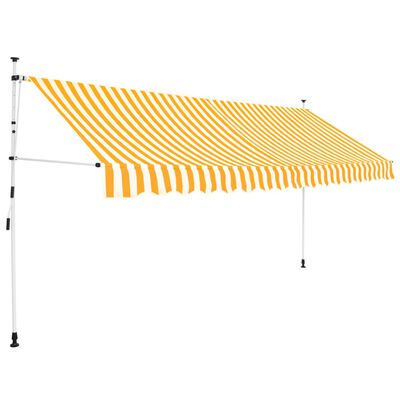 vidaXL Tenda da Sole Retrattile Manuale 400cm Strisce Arancione Bianco