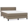 vidaXL Giroletto a Molle con Materasso Tortora 140x190 cm in Tessuto