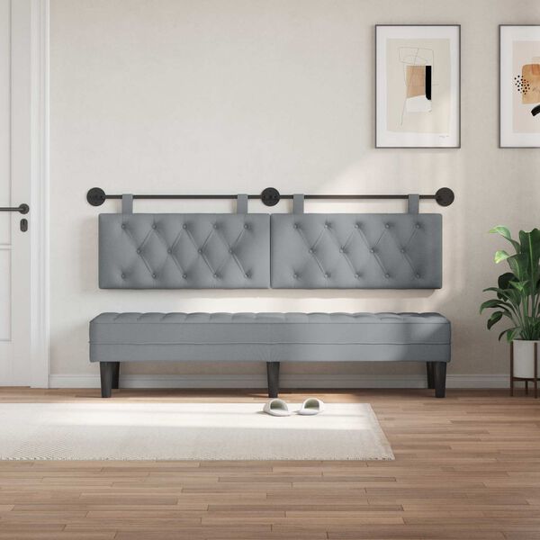 vidaXL Testata appesa Grigio chiaro 170 x 55 x 7 cm Tessuto