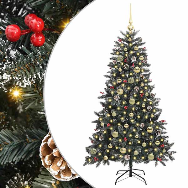 vidaXL Albero di Natale artificiale con 150 LED Verde 150 cm