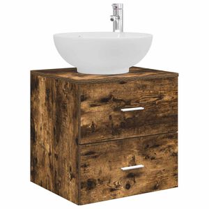 vidaXL Mobile Lavabo da Parete Rovere Fumo 49,5 x 44,5 x 66,5 cm