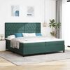 vidaXL Letto a Sorgente LED Verde Scuro 200 x 200 cm Tessuto