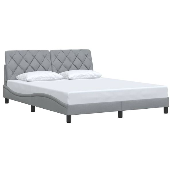 vidaXL Giroletto senza Materasso Grigio Chiaro 160x200 cm Tessuto