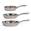 Livoo Set di Padelle per Friggere 3 pz in Acciaio Inox Argento