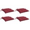 vidaXL Cuscini per Pallet 4 pz Rosso Vino 50x50x7 cm Tessuto Oxford