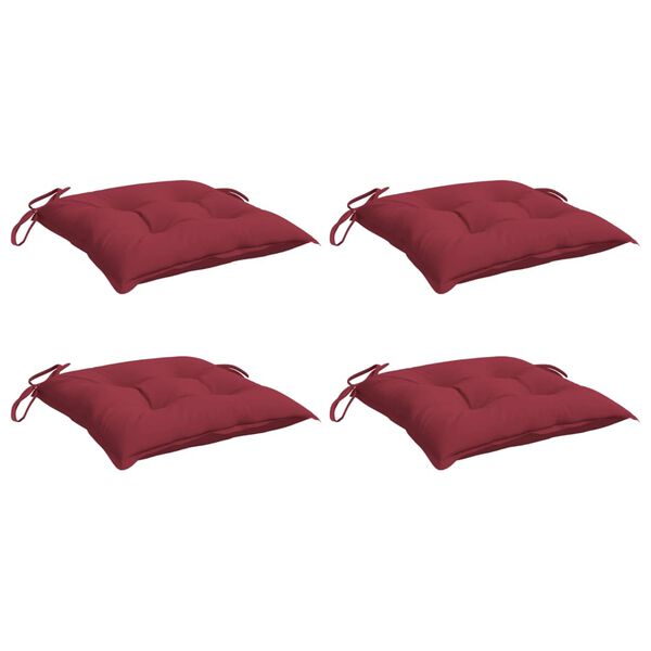 vidaXL Cuscini per Pallet 4 pz Rosso Vino 50x50x7 cm Tessuto Oxford