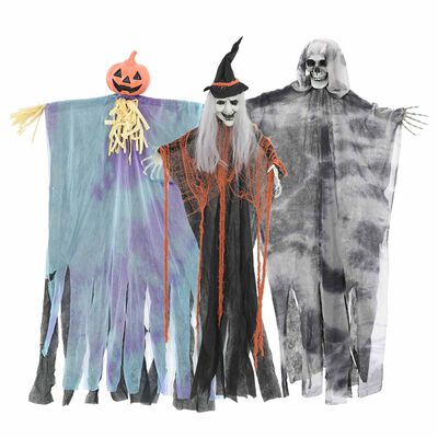 3 fantasmi Halloween da appendere multicolore 61 x 97 cm