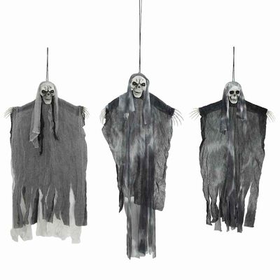 3 fantasmi Halloween da appendere neri 66 x 110 cm