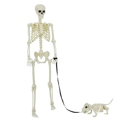Set di 2 scheletri Halloween bianchi 155 x 38,5 cm