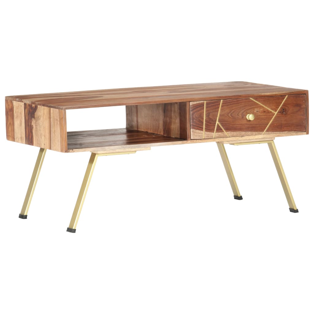 vidaXL Tavolino da Salotto 95x50x42 cm in Legno Massello di Sheesham