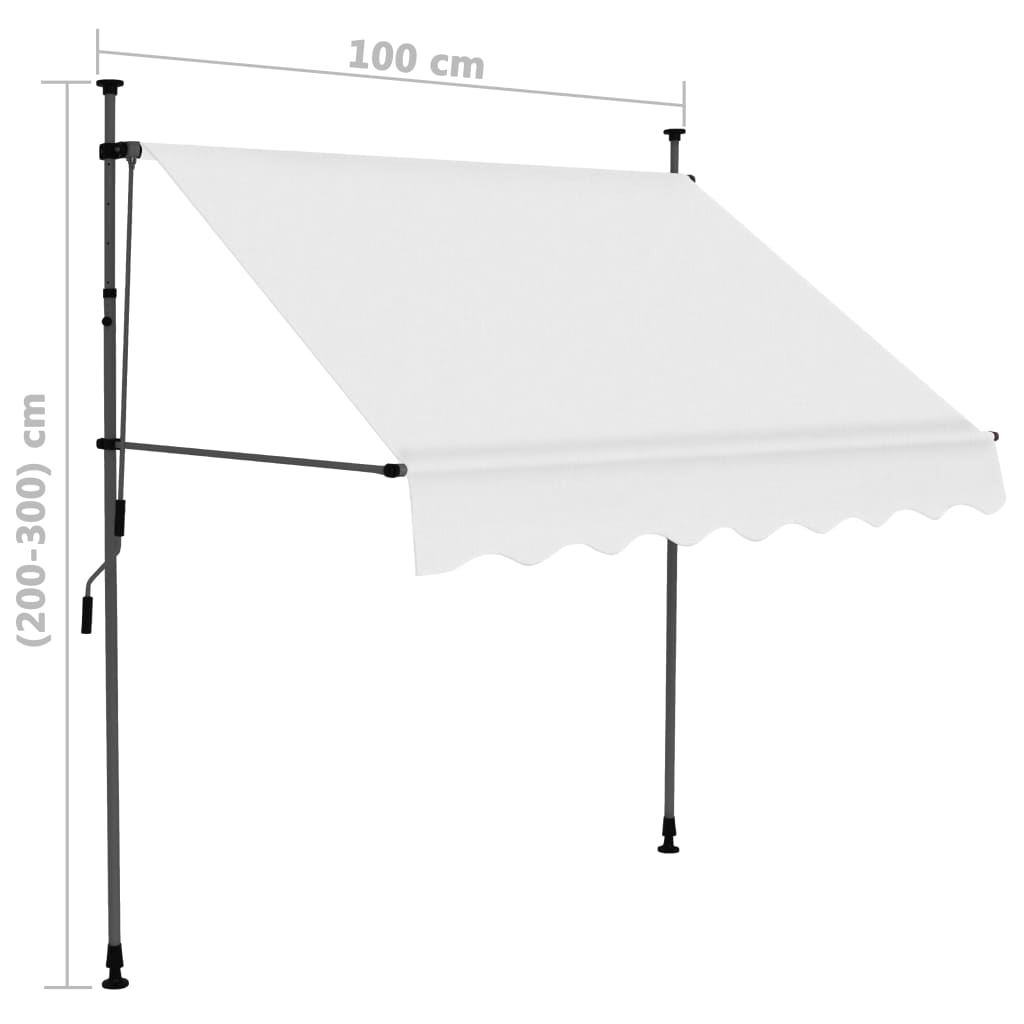 vidaXL Tenda da Sole Retrattile Manuale con LED 100 cm Crema