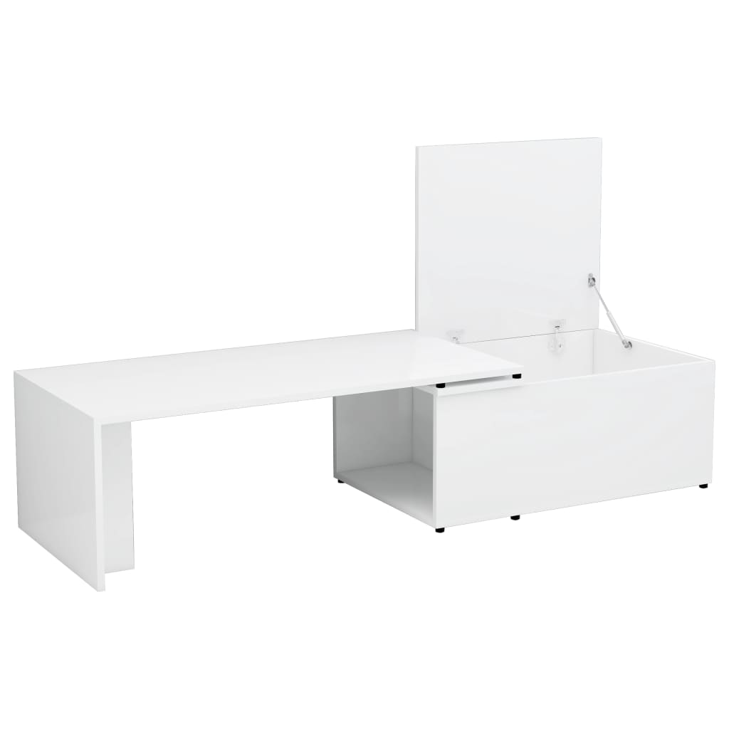 vidaXL Tavolino Salotto Bianco Lucido 150x50x35 cm Legno Multistrato
