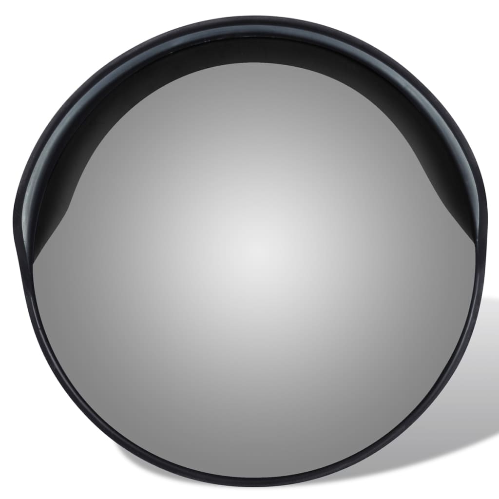 vidaXL Specchio Traffico Convesso Nero Plastica PC per Esterni 30 cm