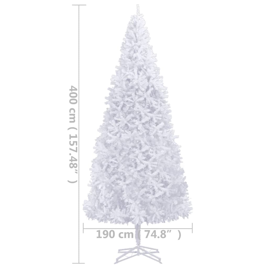 vidaXL Albero di Natale Artificiale con Luci a LED 400 cm Bianco