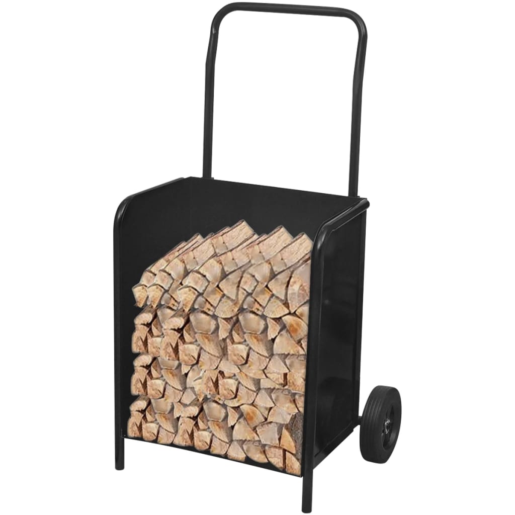 Porta legna da ardere con carrello