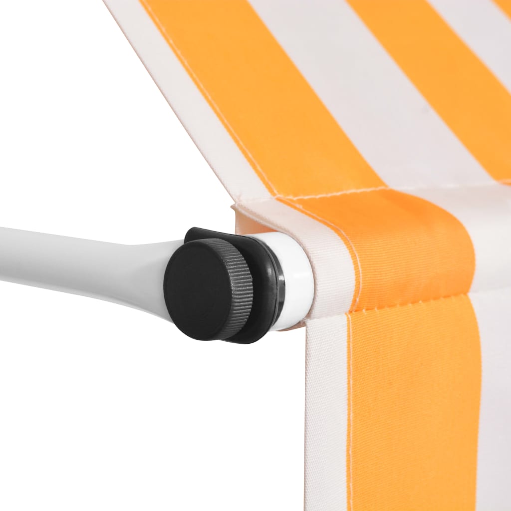 vidaXL Tenda da Sole Retrattile Manuale 350cm Strisce Arancione Bianco
