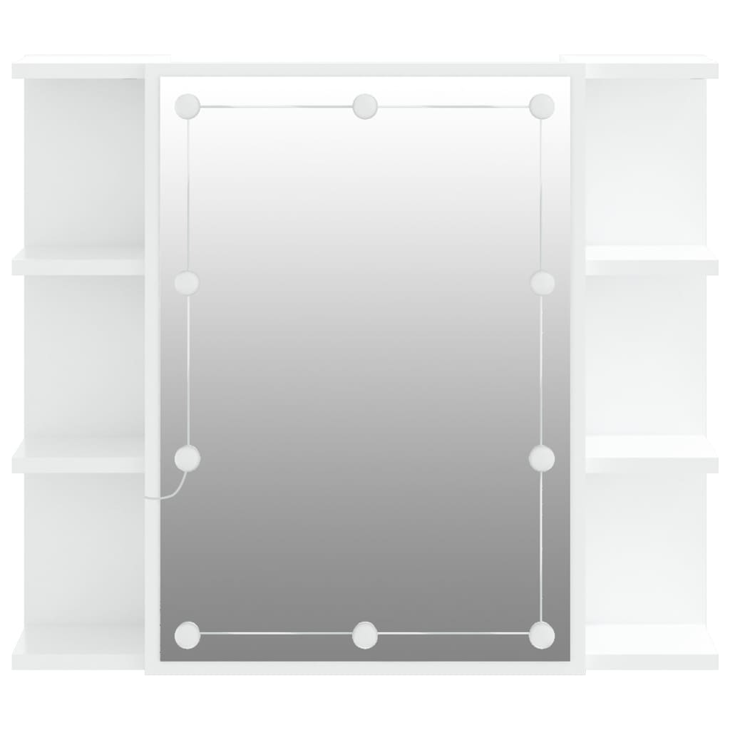 vidaXL Mobile a Specchio con LED Bianco 70x16,5x60 cm
