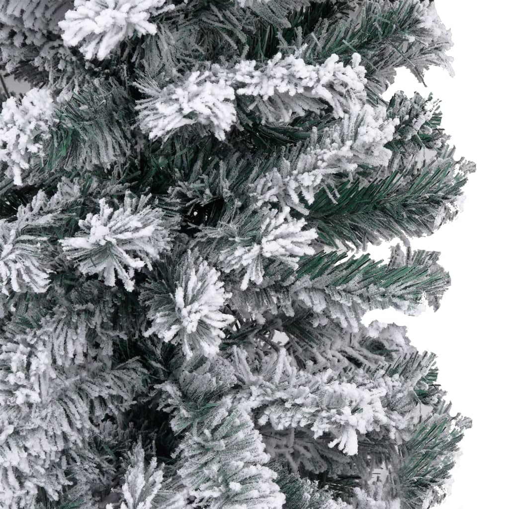 vidaXL Albero di Natale Sottile con Neve Fioccata Verde 210 cm PVC