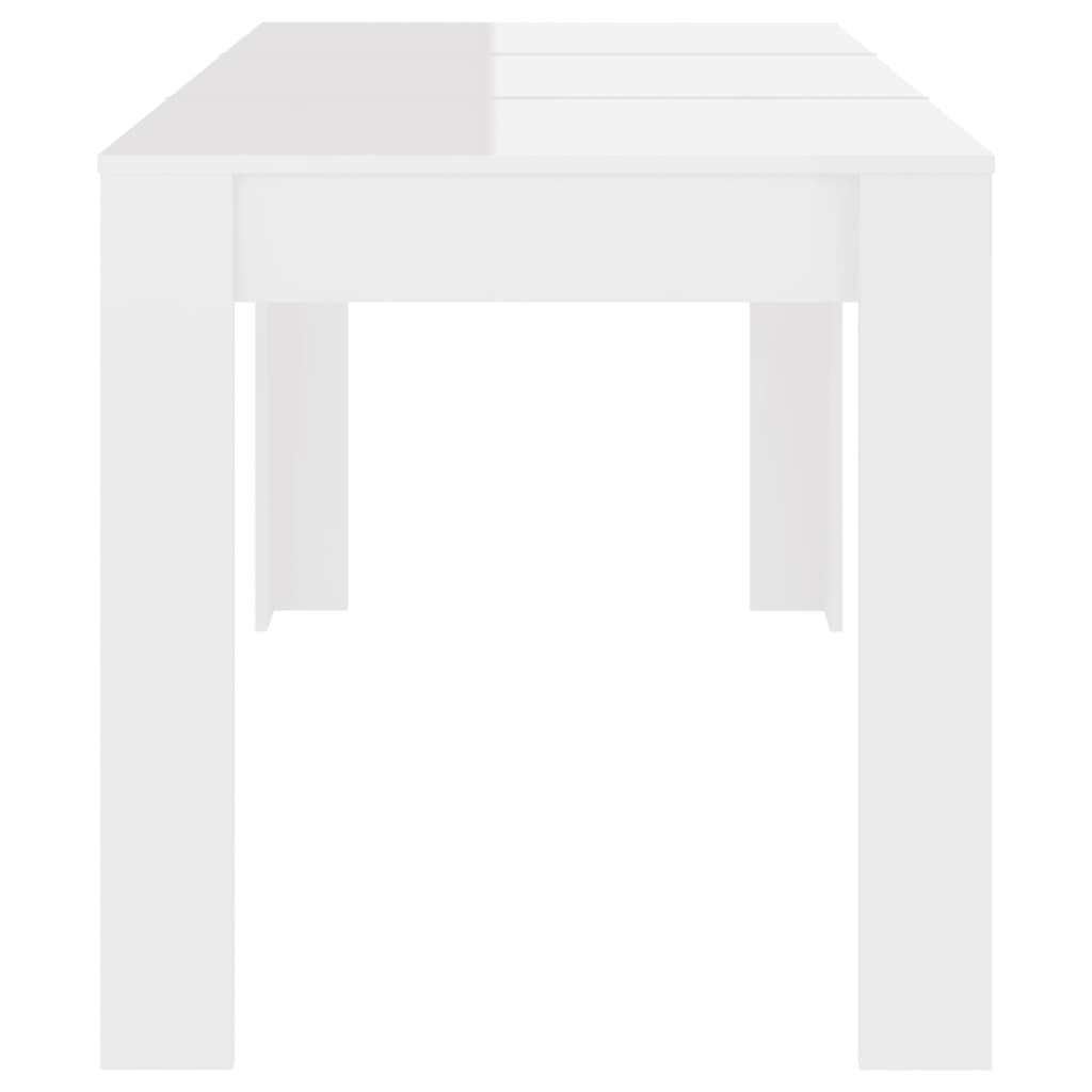 vidaXL Tavolo da Pranzo Bianco Lucido 140x74,5x76 cm Legno Multistrato