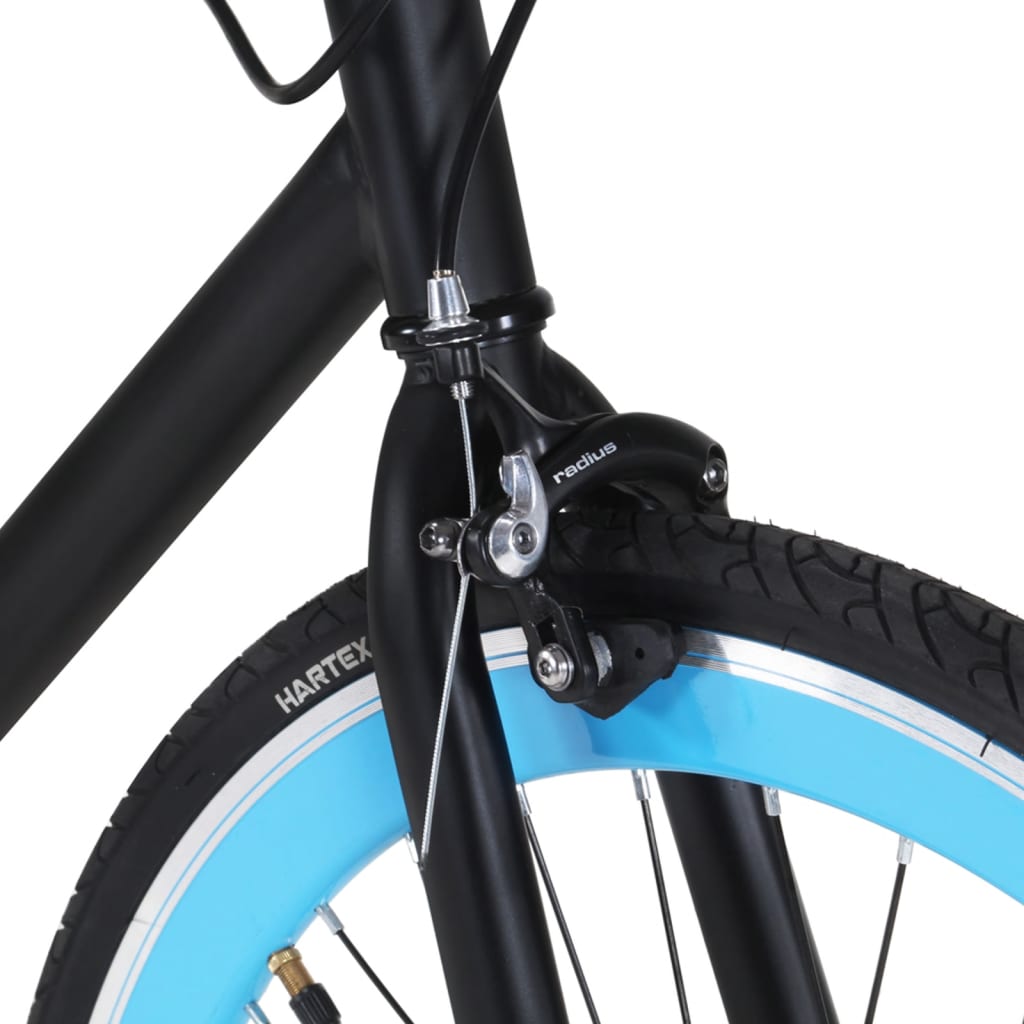 vidaXL Bicicletta a Scatto Fisso Nera e Blu 700c 51 cm