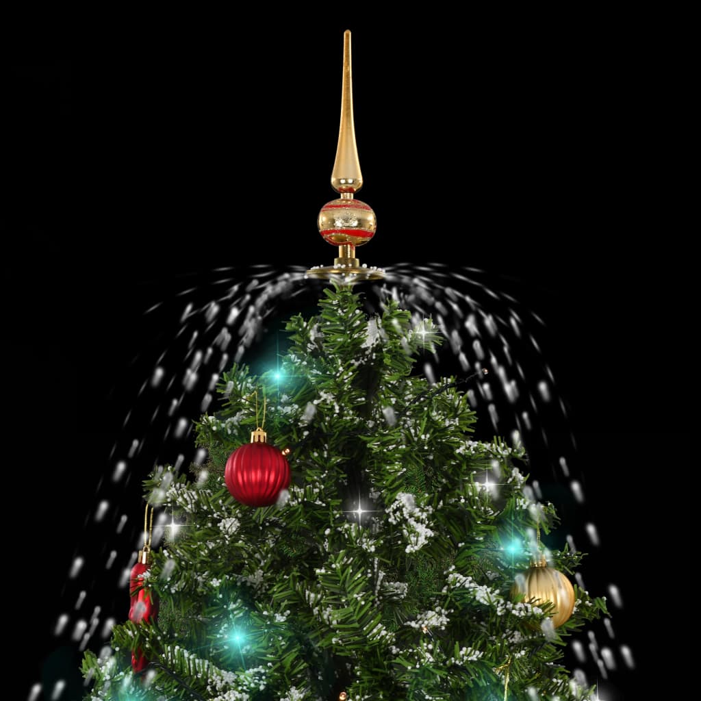 vidaXL Albero di Natale con Neve e Base a Ombrellone Verde 190 cm