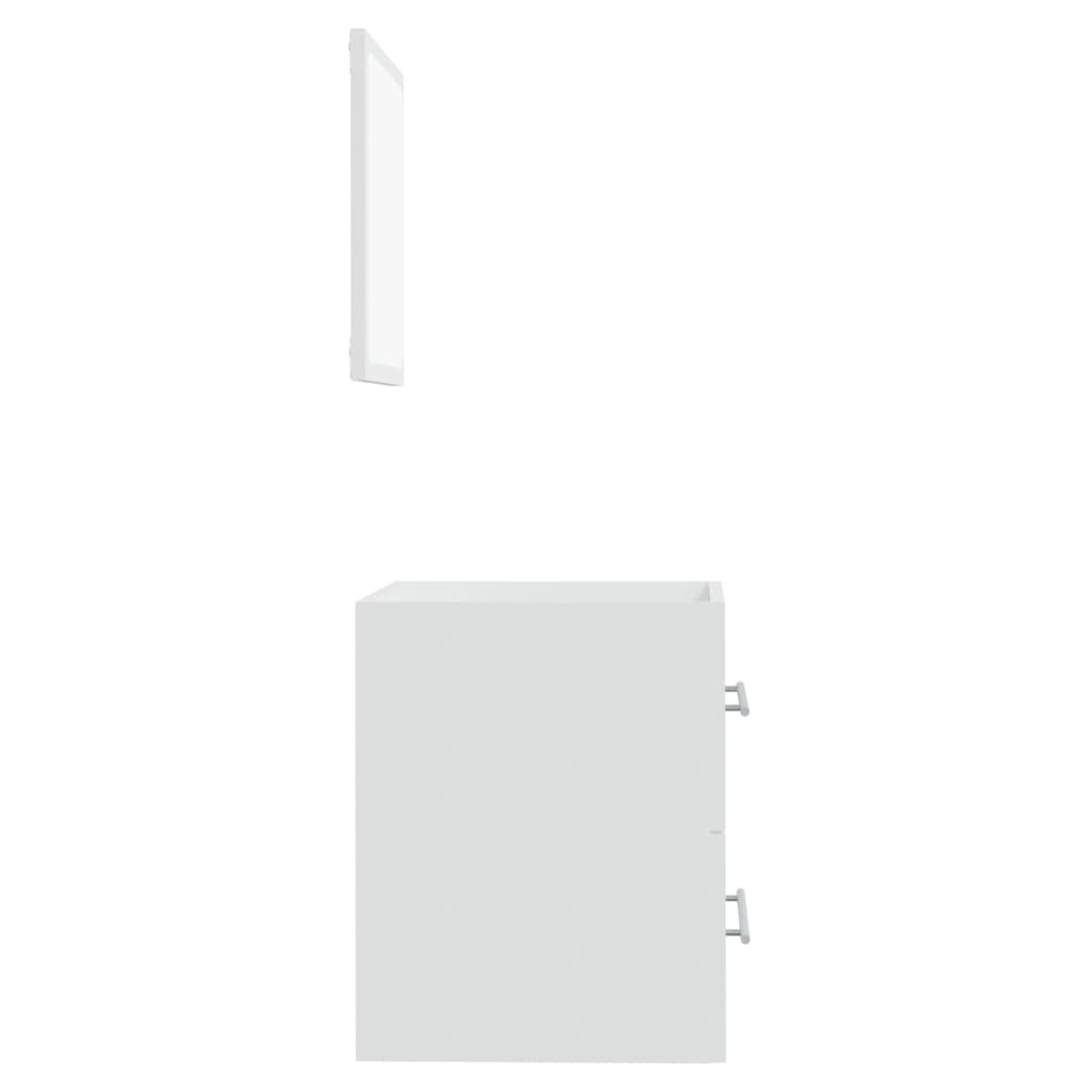 vidaXL Mobile da Bagno con Specchio Bianco 41x38,5x48 cm