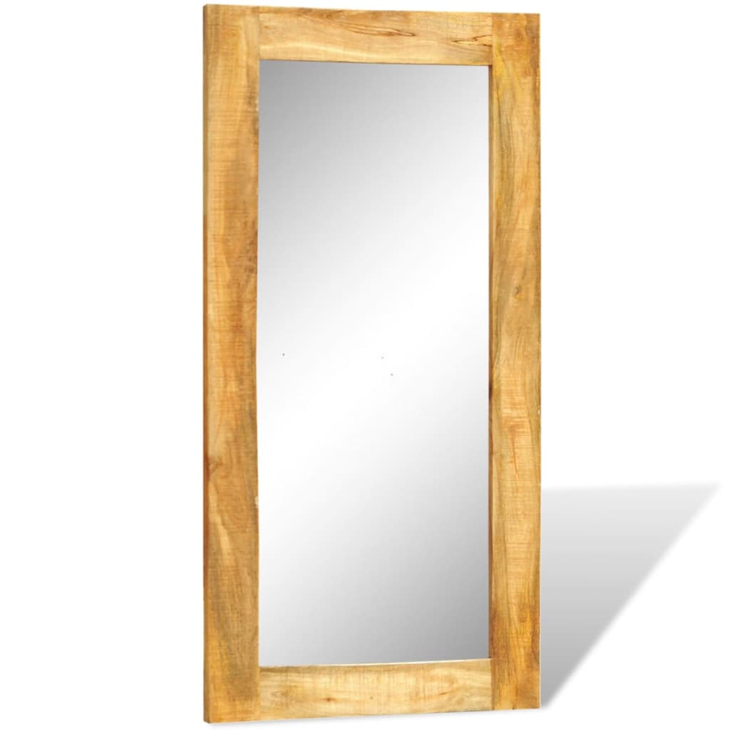 vidaXL Specchio da Parete con Cornice in Legno Massello 120 x 60 cm