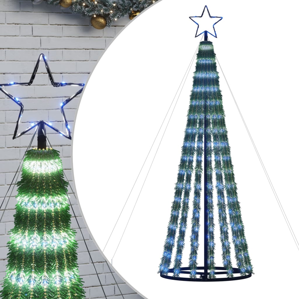 vidaXL Illuminazione Albero di Natale a Cono 275LED Blu 180cm