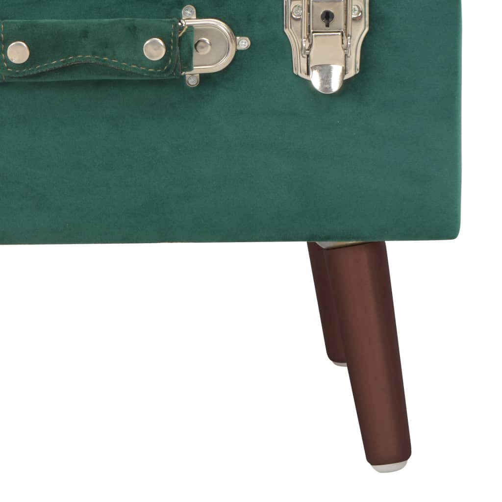 vidaXL Sgabello con Contenitore 40 cm in Velluto Verde