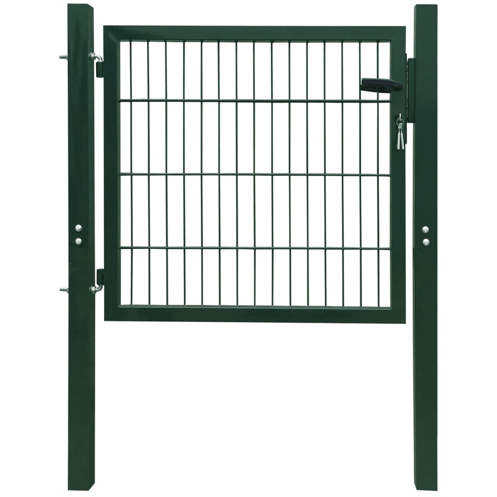 vidaXL Cancello da Giardino 2D (Singolo) Verde 106 x 130 cm