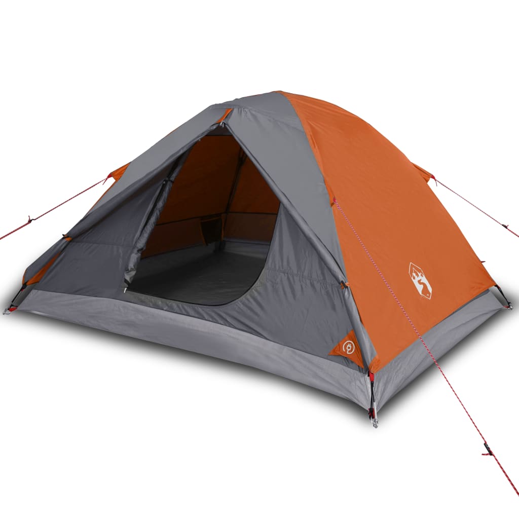 vidaXL Tenda da Campeggio a Cupola 3 Persone Grigio e Arancione