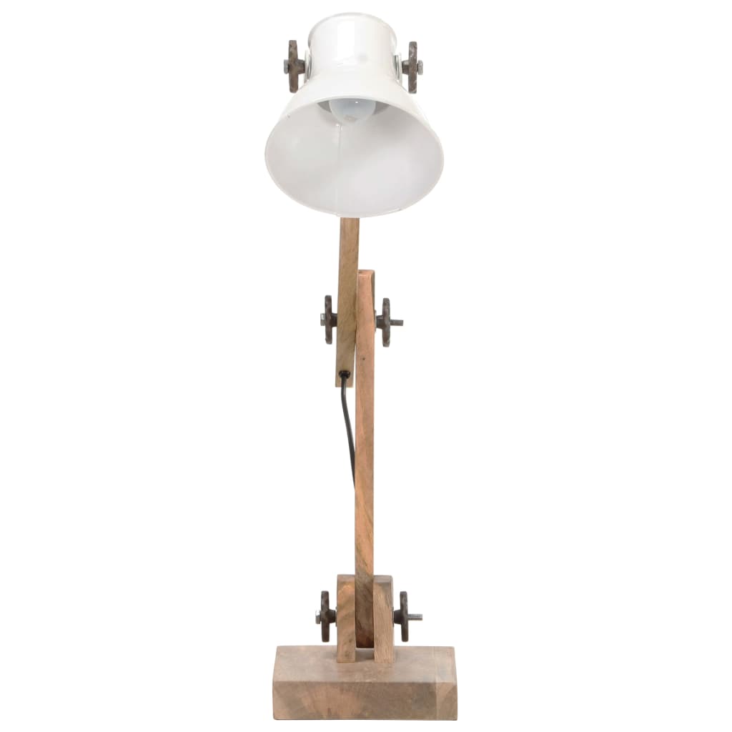 vidaXL Lampada da Scrivania Industriale Bianca Rotonda 58x18x90 cm E27